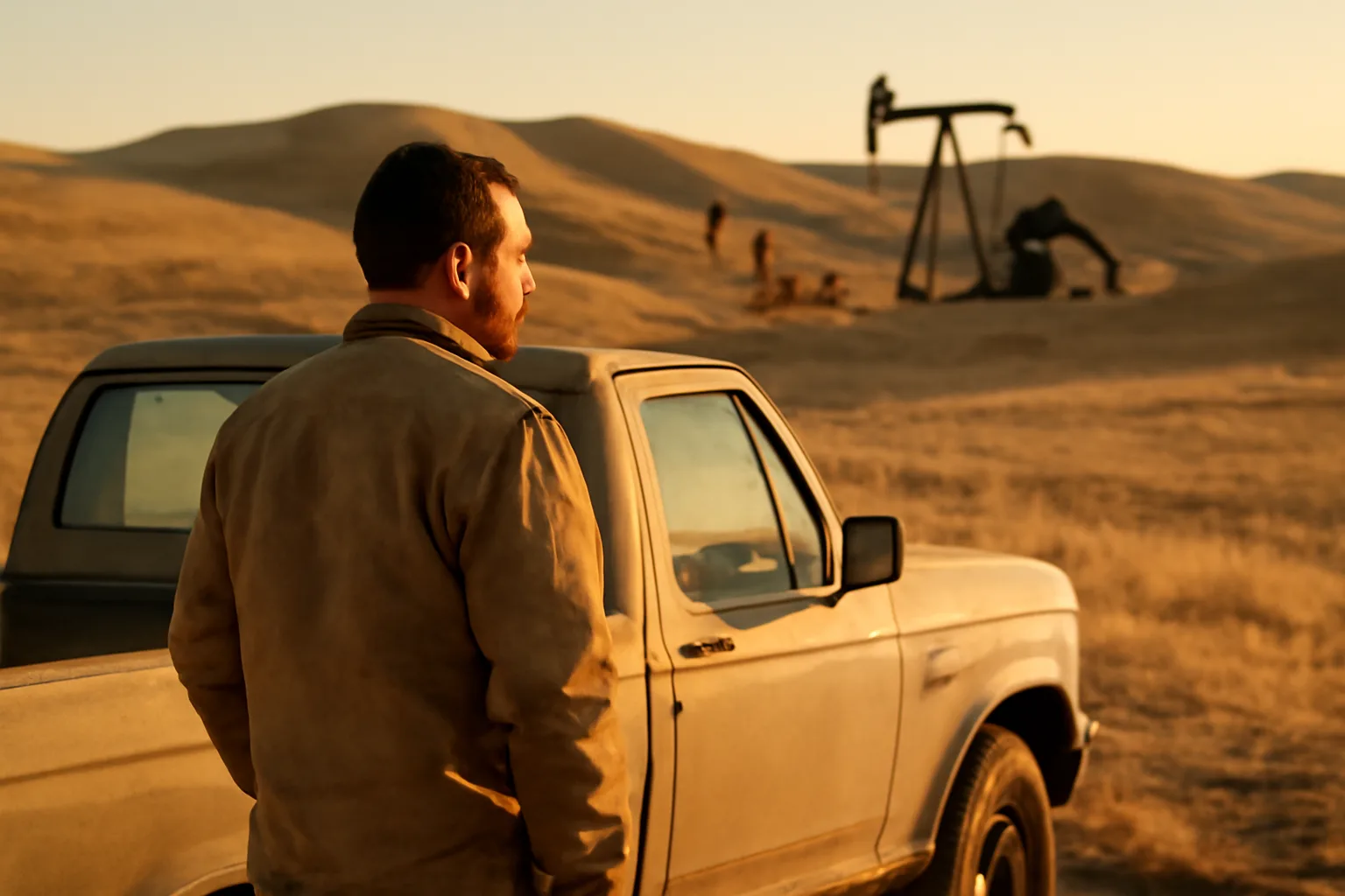 Landman on a Kern County hillside overlooking California oil country